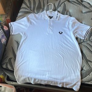 👕White True Religion, Collar Medium Shirt